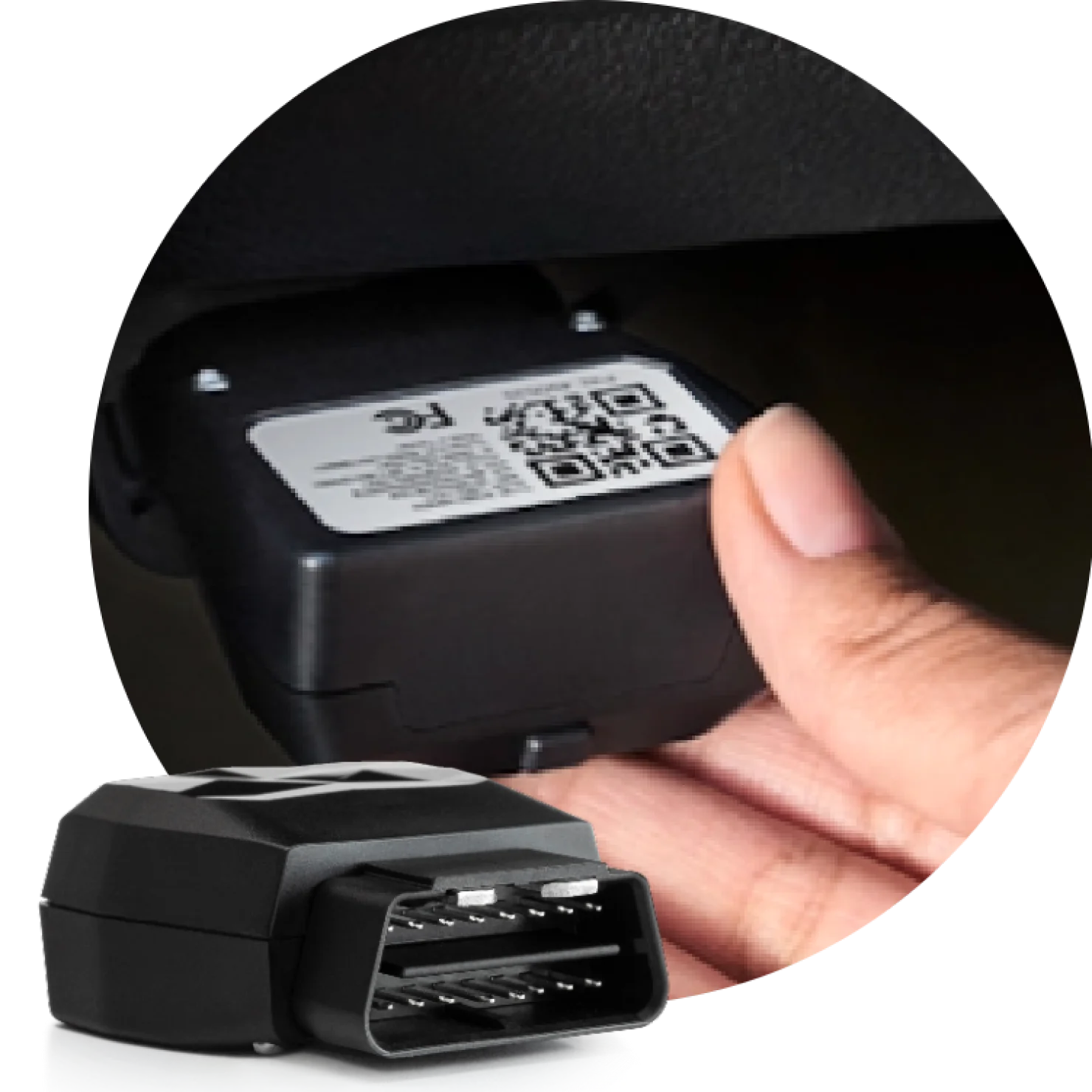 Image of a person installing Kayo via their vehicle's OBD port.